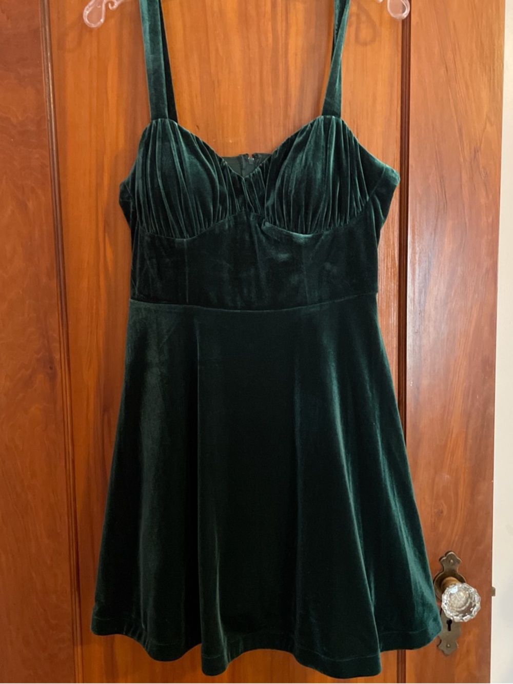City Studio Dark Green Velvet Midi Dress